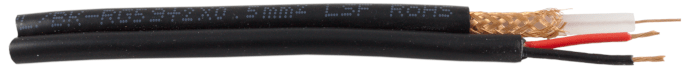 RG59 75ohm coax cable with 2 core 0.5mm power cable bonded.