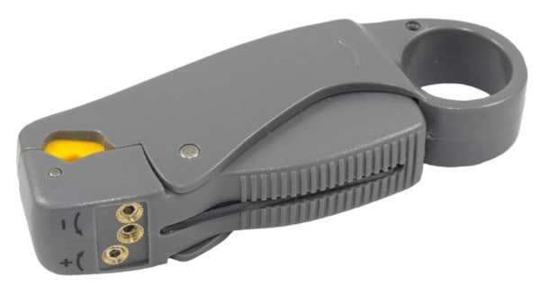 Stripping tool for RG59 and RG6 coaxial cables