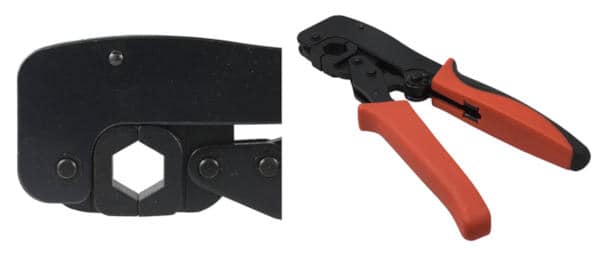 A coaxial crimp tool for L600