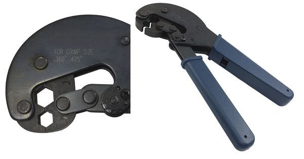 A coaxial crimp tool for F Type, RG6, RG11, CT100, CT125 & CT165 (Non-ratchet).